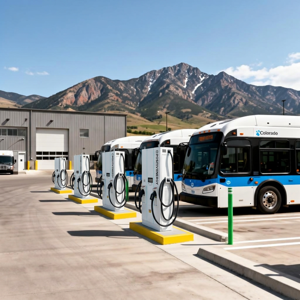 Summit Stage Transit bus depot with PositivEnergy DC fast chargers